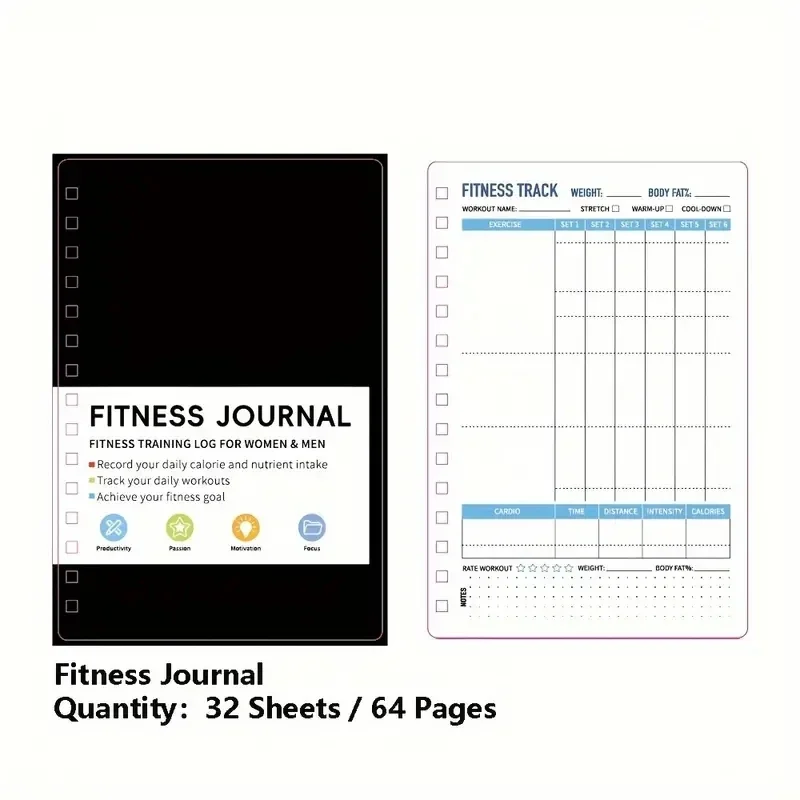 Nutrition And Exercise - Caderno Espiral para Exercícios Diários e