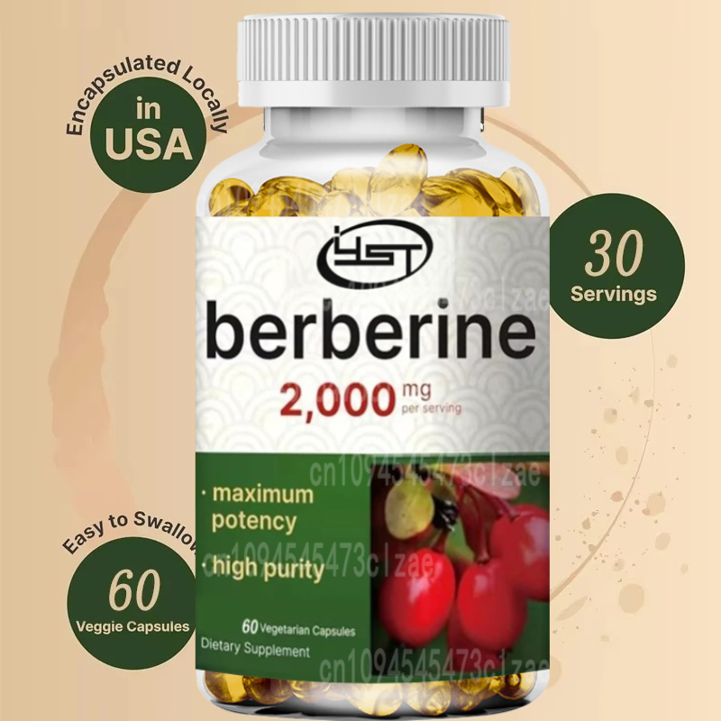 Berberine Hcl Capsule - Suplemento Berberina | 60 cápsulas vegetarianas,