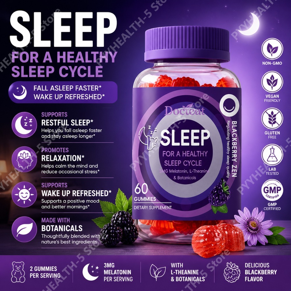 Melatonin Sleep Gummy - Docteat Gomas para Dormir 3mg Melatonina