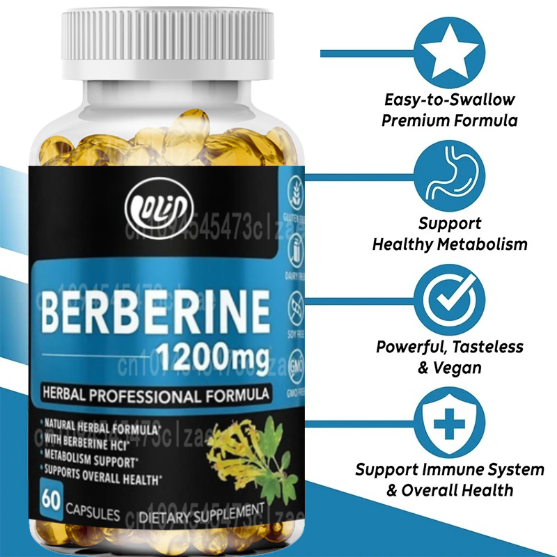 Berberine Hcl Capsule - Suplemento HCL de 1200mg, suporte saudável