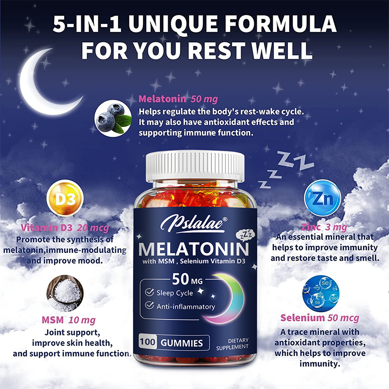 Gomas de melatonina 50mg - Aux - Melatonin Sleep Gummy avaliação e preço