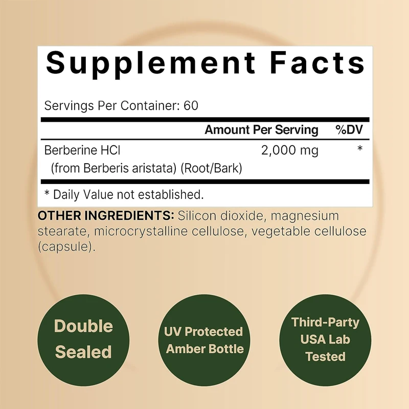 Suplemento Berberina 60 Cápsul - Berberine Hcl Capsule avaliação e preço